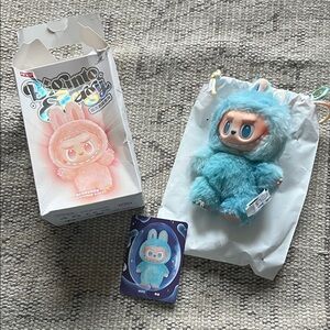 Adorable Blue Love LABUBU Furry Stuffed Animal Toy